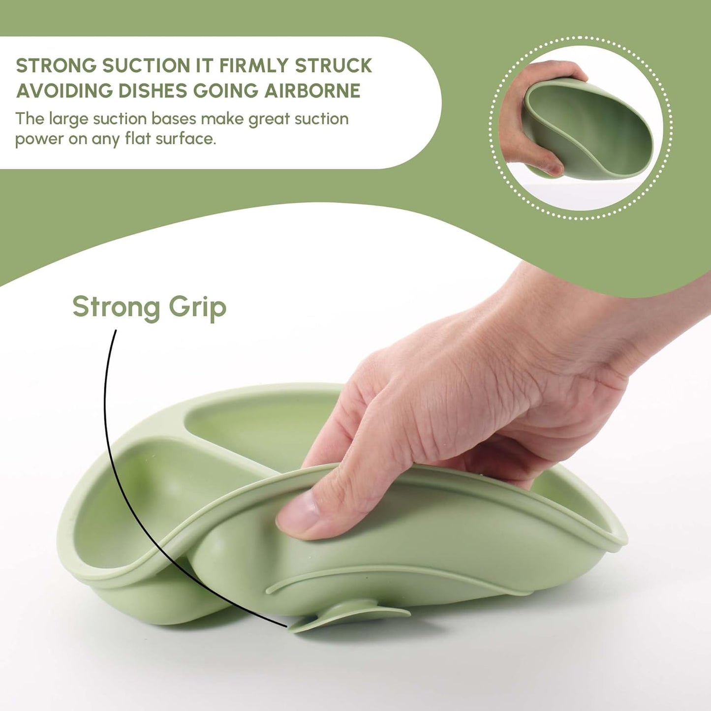 Nebulaxa™ 10 Piece Silicone Feeding Set GREEN