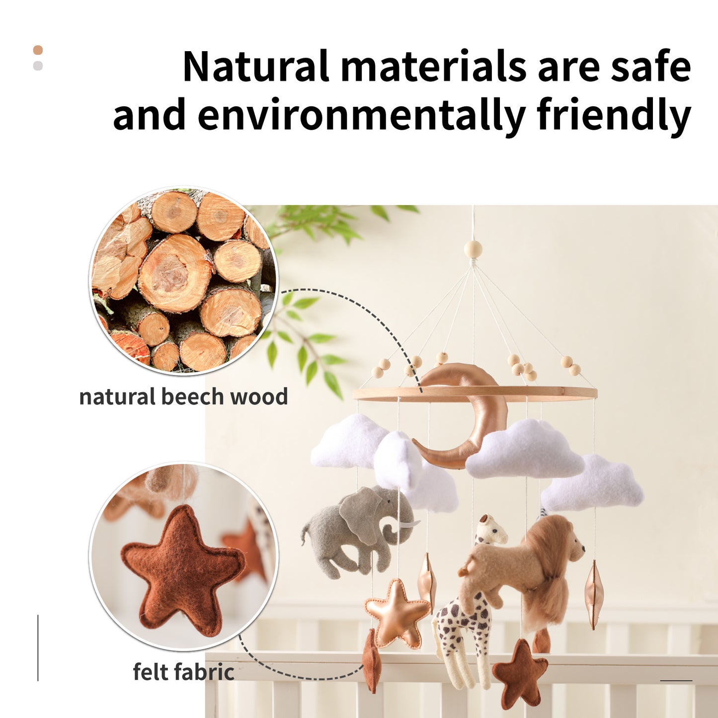 Nebulaxa™ Forest Animal Clouds Stars Crib Mobile